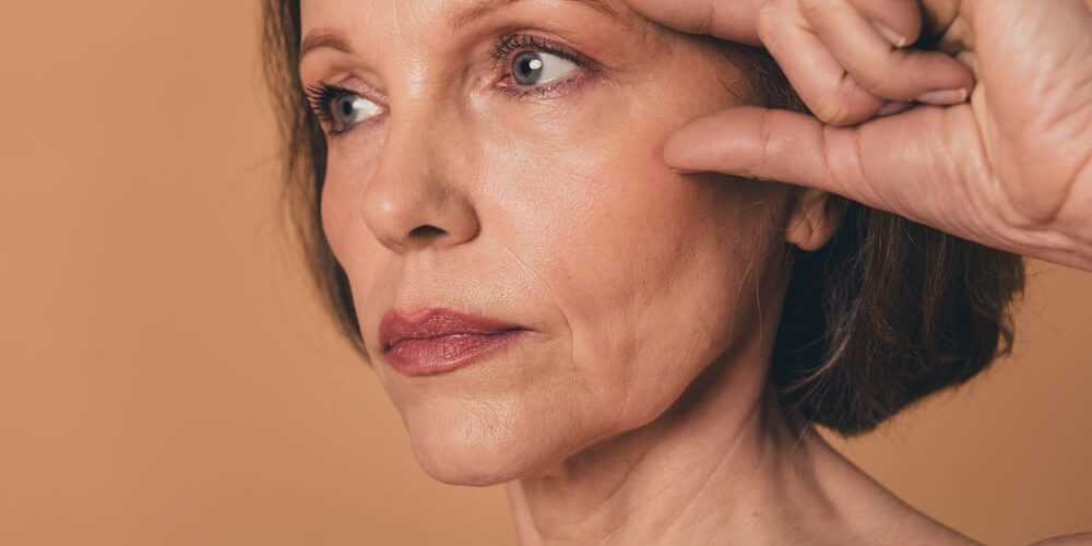 woman eye wrinkles