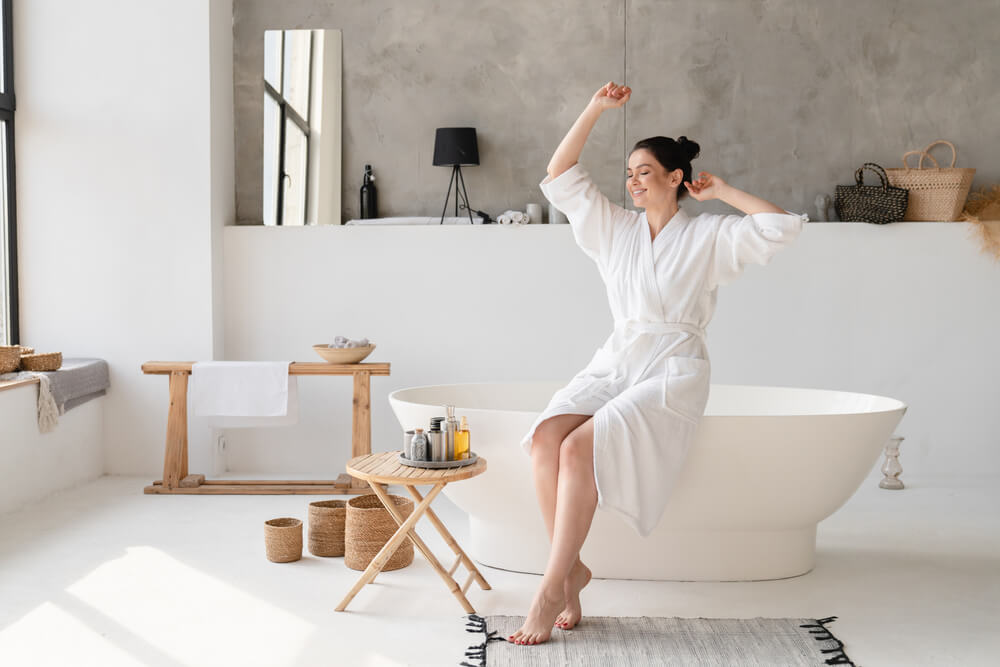 woman in bathroom