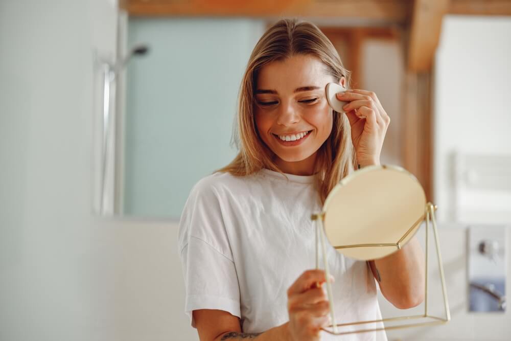 woman summer skincare